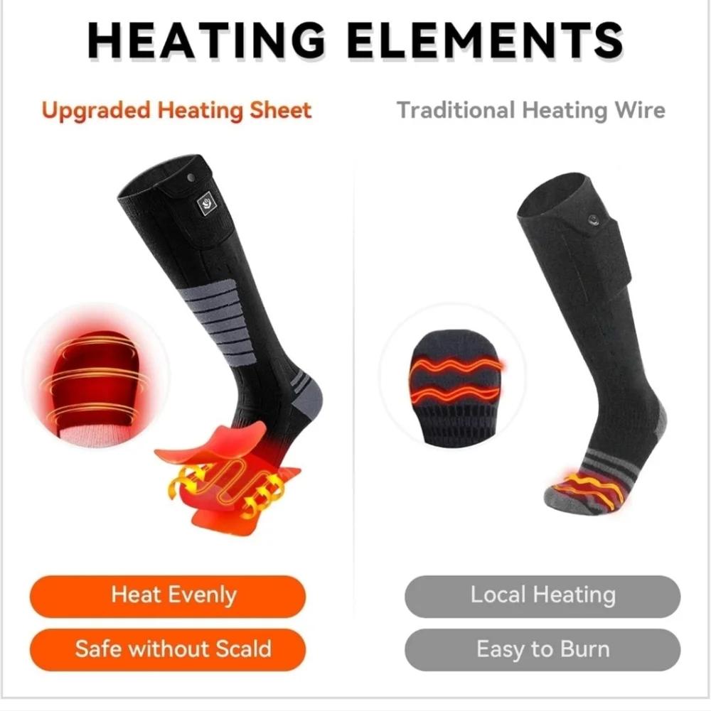 Heated Socks for Men Women Size Large